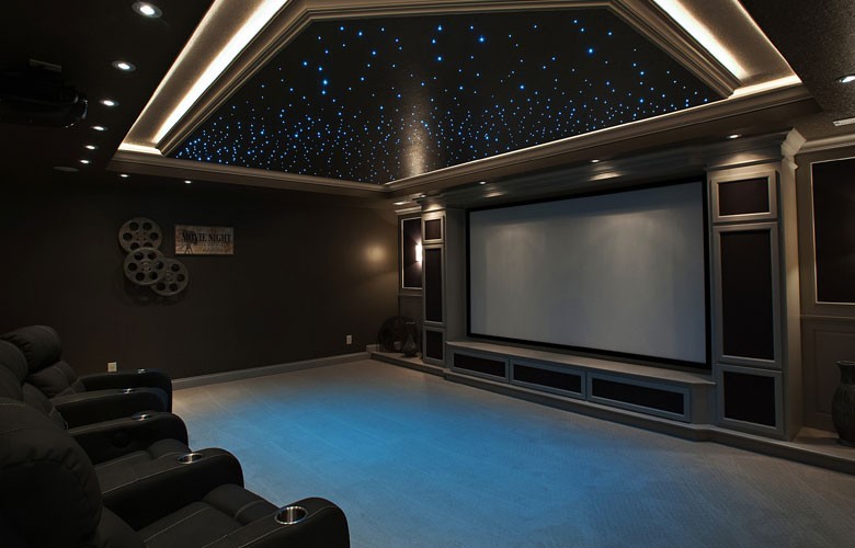 fully equipped home theatre with spectacular fiber optic star field